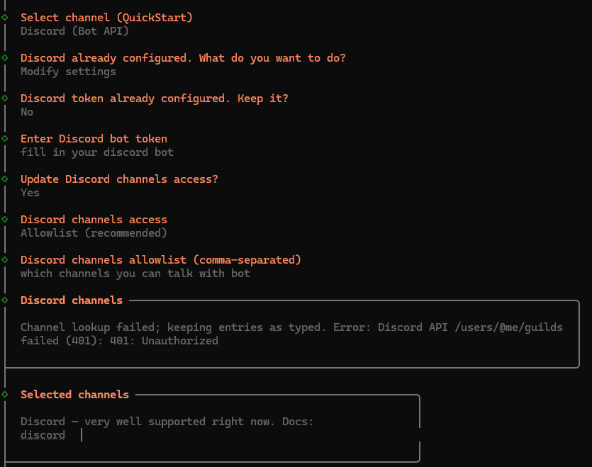 Configure Discord Channels