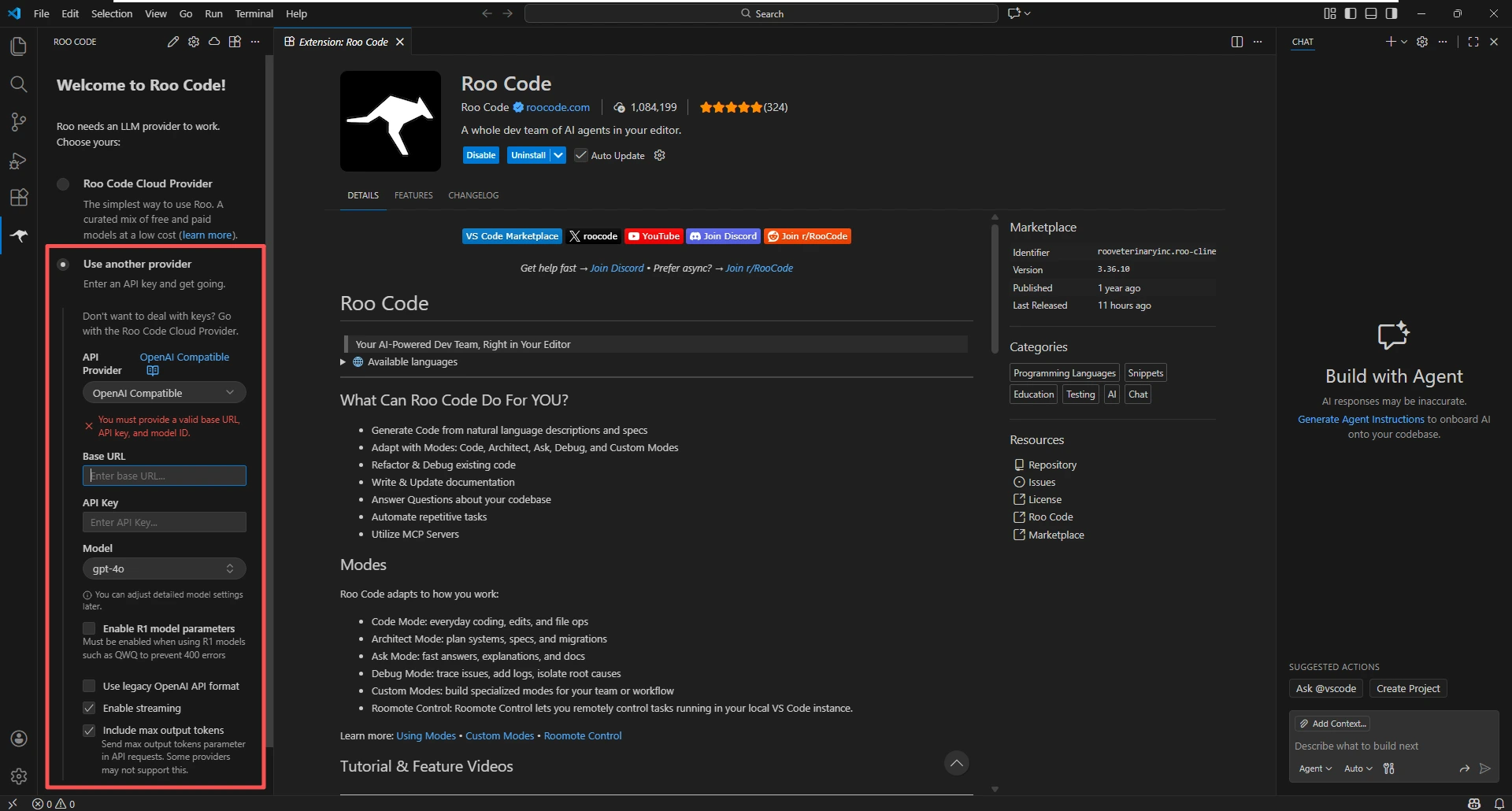Install Roo Code Extension