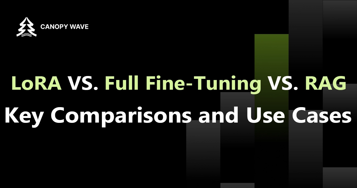 LoRA vs Full Fine-Tuning vs RAG — comparing LLM adaptation methods for cost, performance, and production use cases