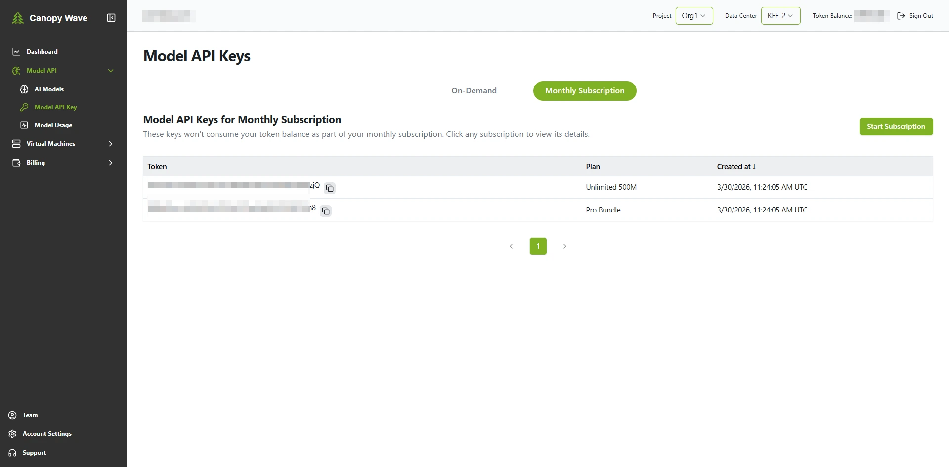 Managing Subscription Plans