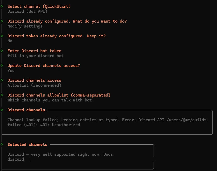 Configure Discord Channels