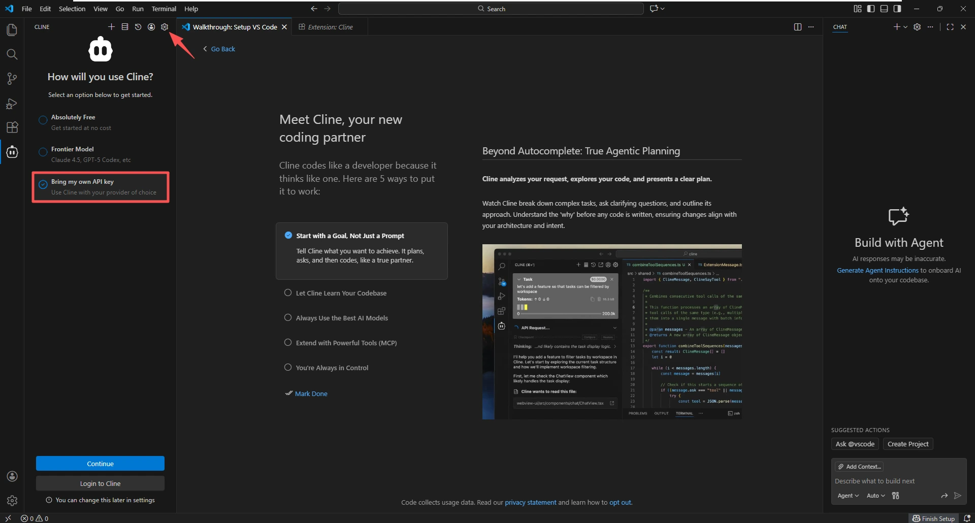 Install Cline Extension